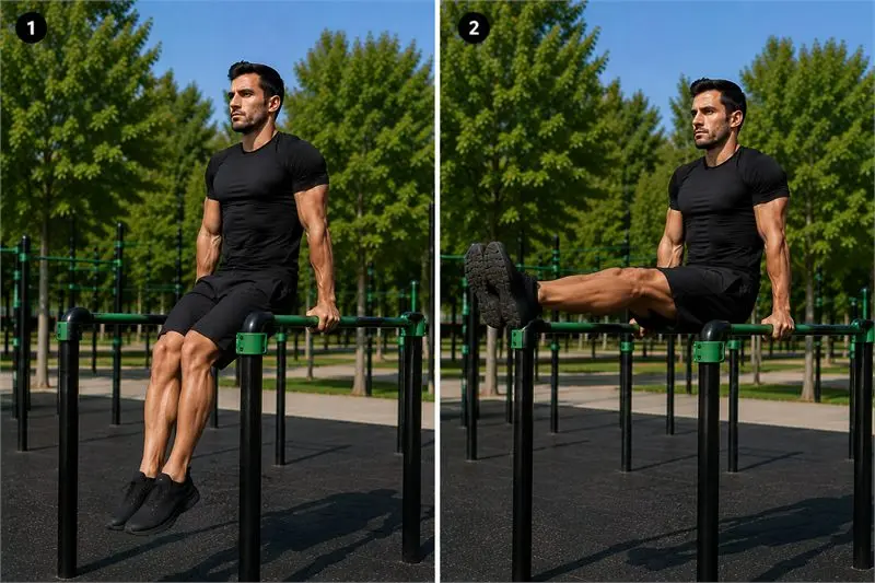 L-Sit: secuencia del movimiento