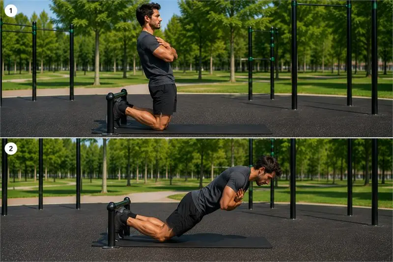 Curl nórdico: secuencia del movimiento