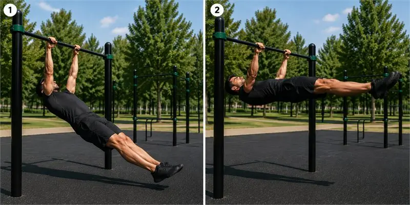 Front lever: secuencia del movimiento