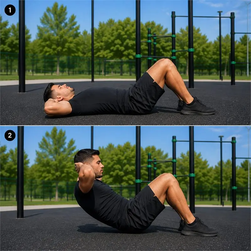 Encogimiento abdominal: secuencia del movimiento