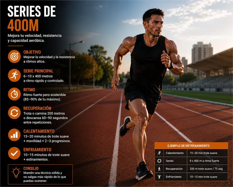 Series de 400m: secuencia del movimiento