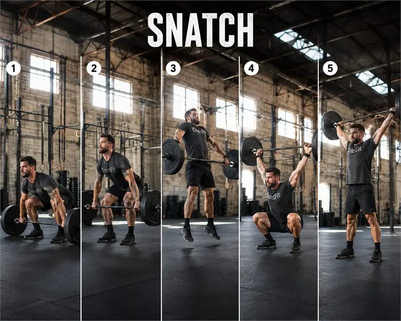 Snatch (arrancada): secuencia del movimiento