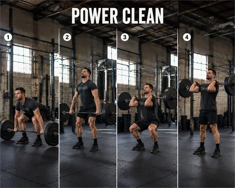 Power clean: secuencia del movimiento