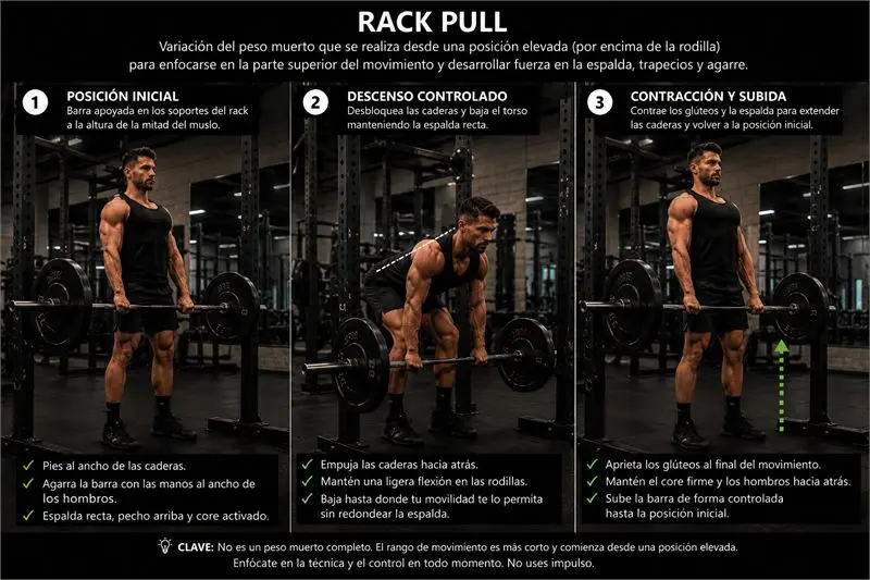 Rack pull: secuencia del movimiento