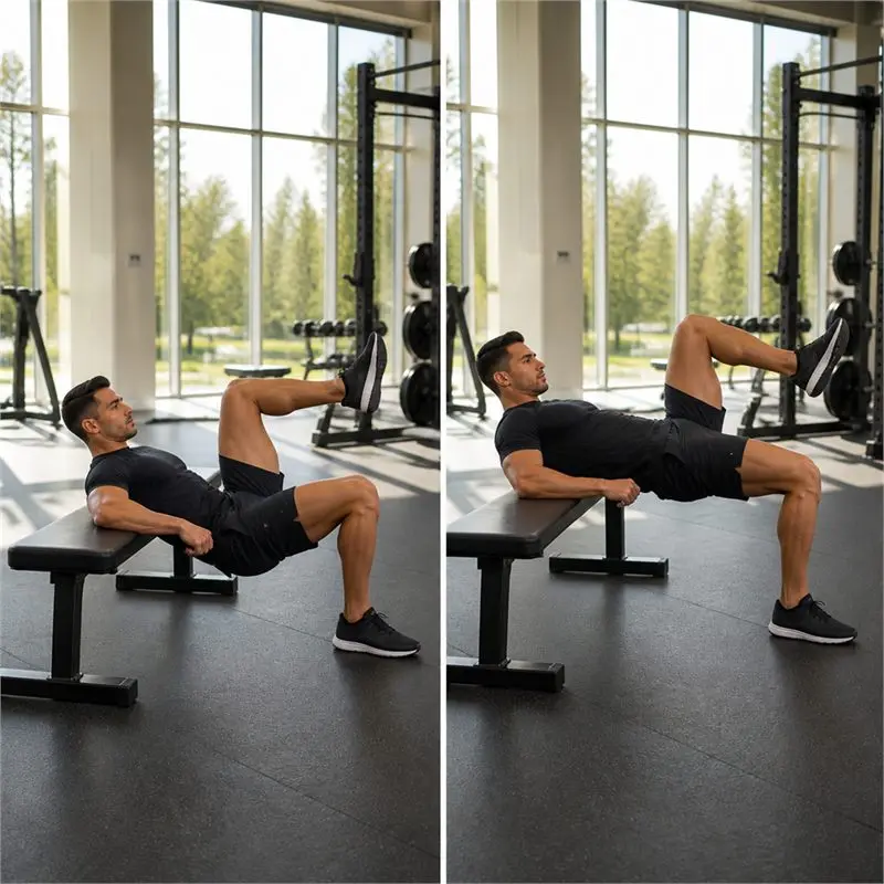 Hip thrust a una pierna: secuencia del movimiento