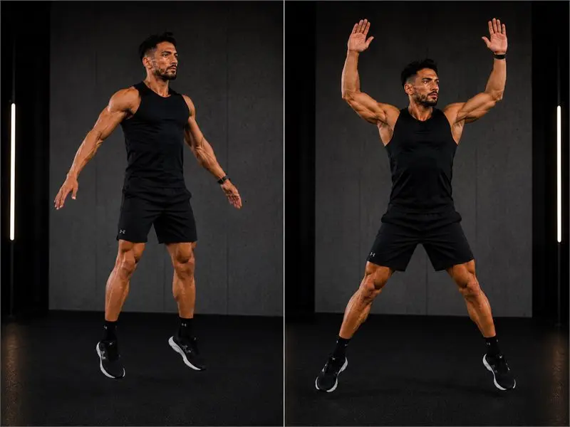 Jumping jacks: secuencia del movimiento