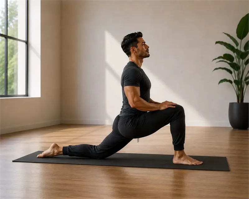 Estiramiento de flexor de cadera: secuencia del movimiento