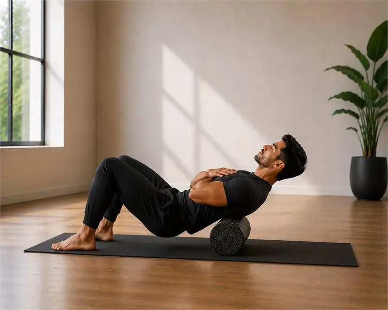 Foam roller espalda: secuencia del movimiento